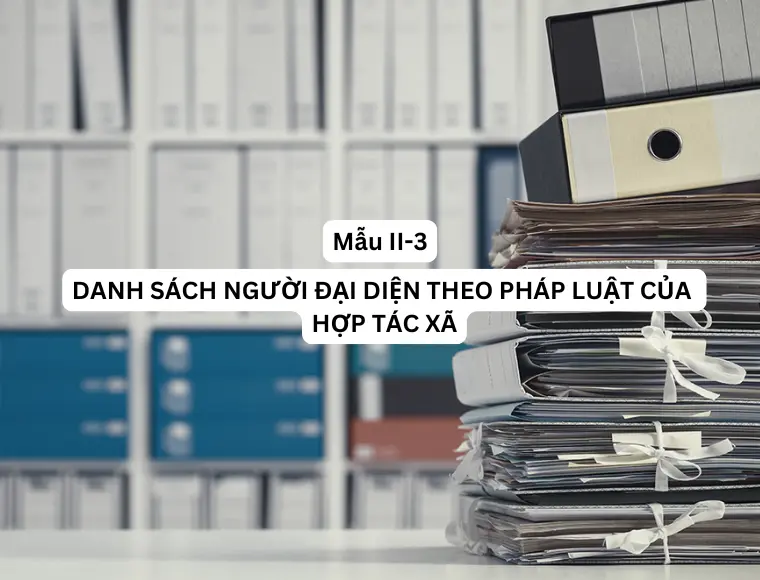 Mẫu II-3 Danh sách người đại diện theo pháp luật của hợp tác xã