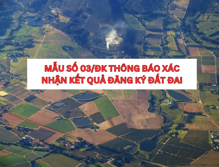 Mẫu Số 03/ĐK Thông Báo Xác Nhận Kết Quả Đăng Ký Đất Đai