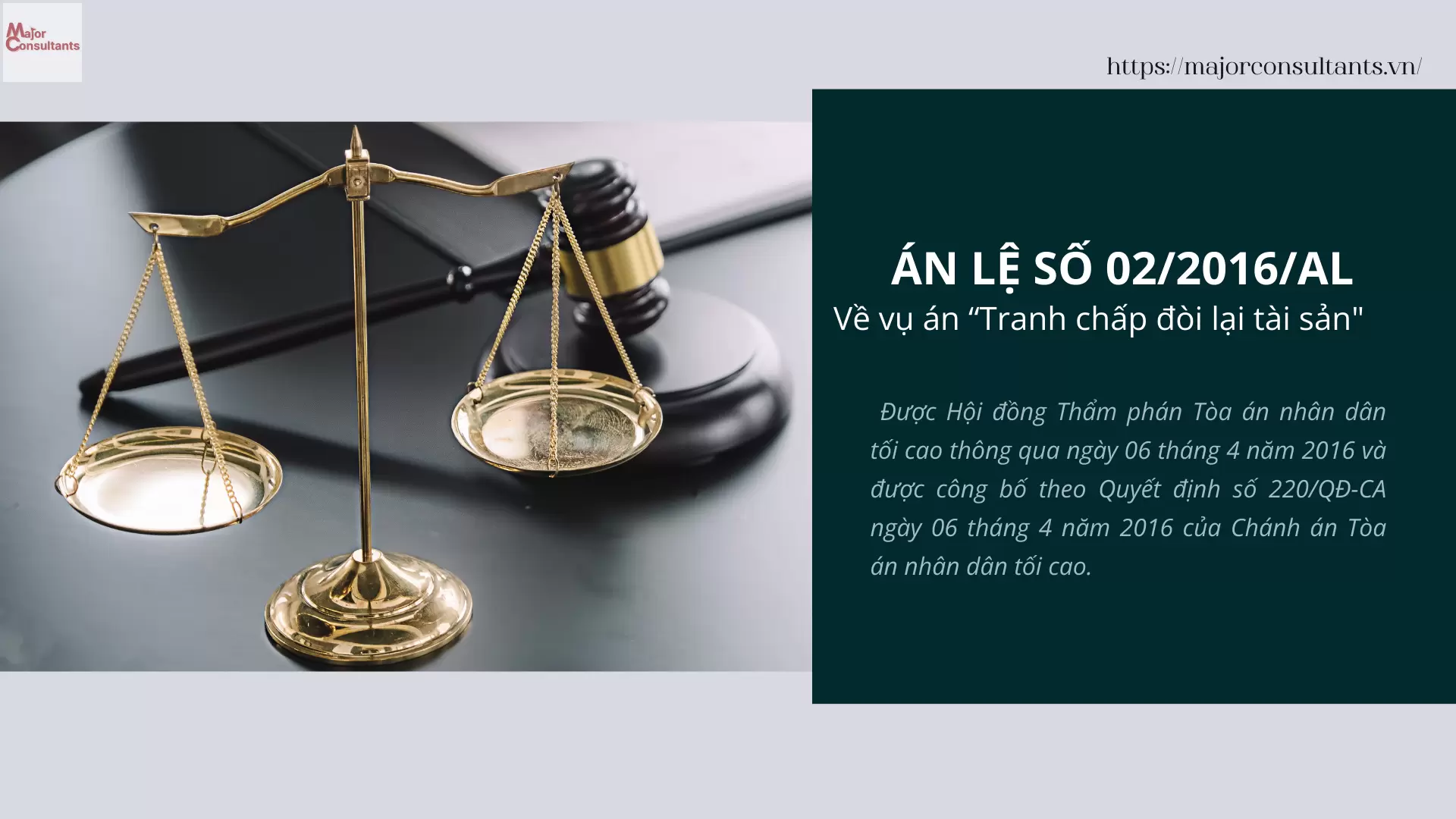 Án Lệ Số 02/2016/AL