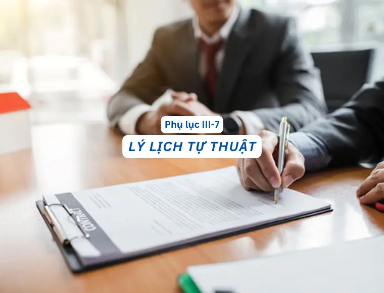 Phụ Lục III.7 Lý Lịch Tự Thuật