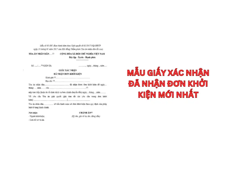  Mẫu Giấy Xác Nhận Đã Nhận Đơn Khởi Kiện (Vụ Án Hành Chính)