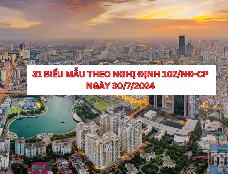 31 Biểu Mẫu Theo Nghị Định 102/Nđ-Cp Ngày 30/7/2024