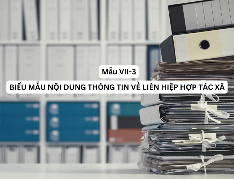 Mẫu VII-3 Mẫu biểu nội dung thông tin về liên hiệp hợp tác xã