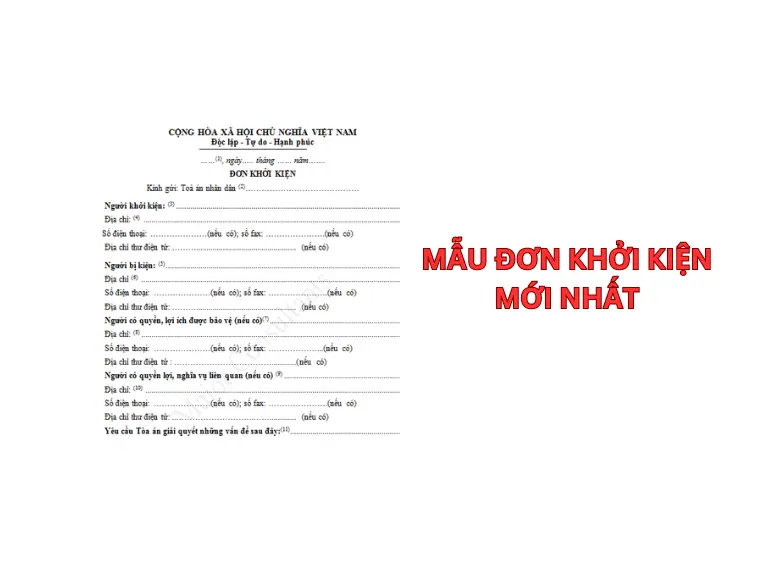 Mẫu Đơn Khởi Kiện Mới Nhất