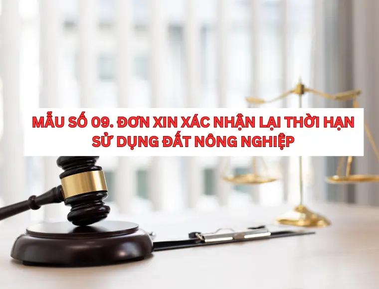Mẫu Số 09. Đơn Xin Xác Nhận Lại Thời Hạn Sử Dụng Đất Nông Nghiệp