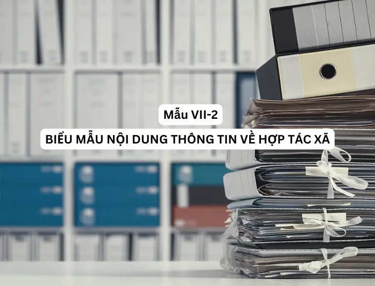 Mẫu VII-2 Mẫu biểu nội dung thông tin về hợp tác xã