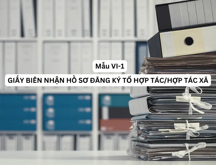 Mẫu VI-1 Giấy biên nhận hồ sơ đăng ký tổ hợp tác/ hợp tác xã
