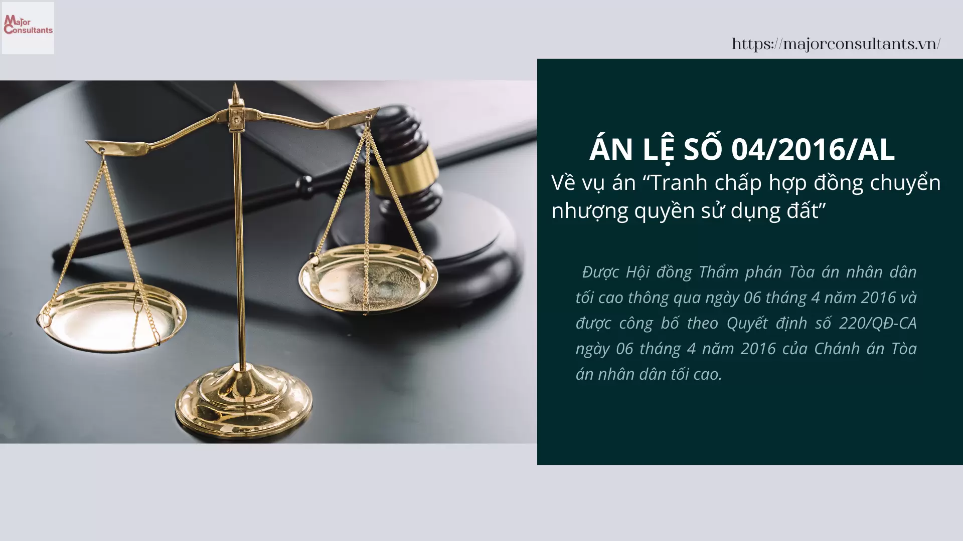 Án Lệ Số 04/2016/AL