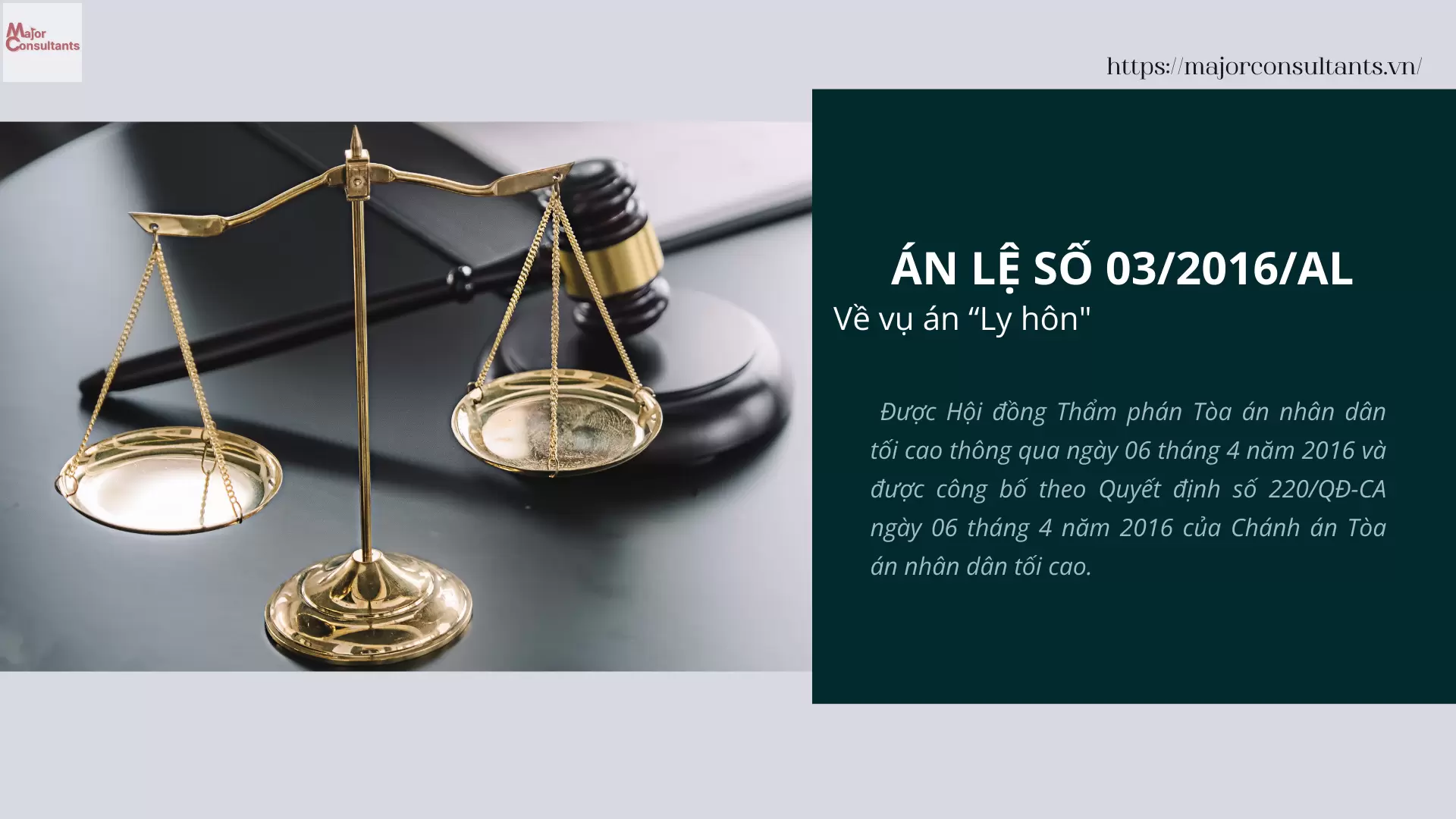 Án Lệ Số 03/2016/AL